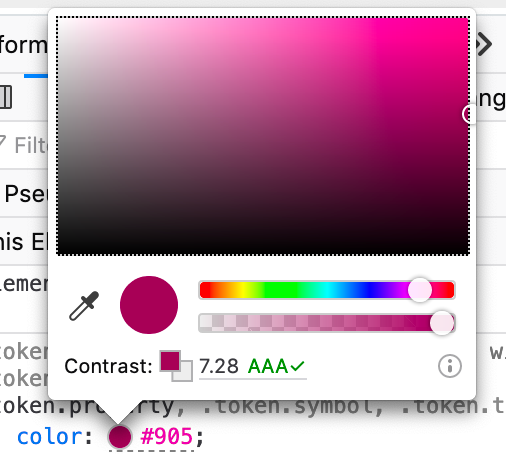 Color contrast in Firefox 70