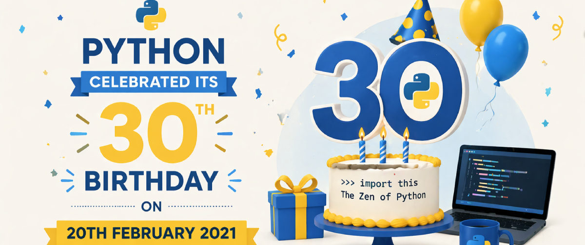 Python celebrated its 30th birthday on 20th February 2021
