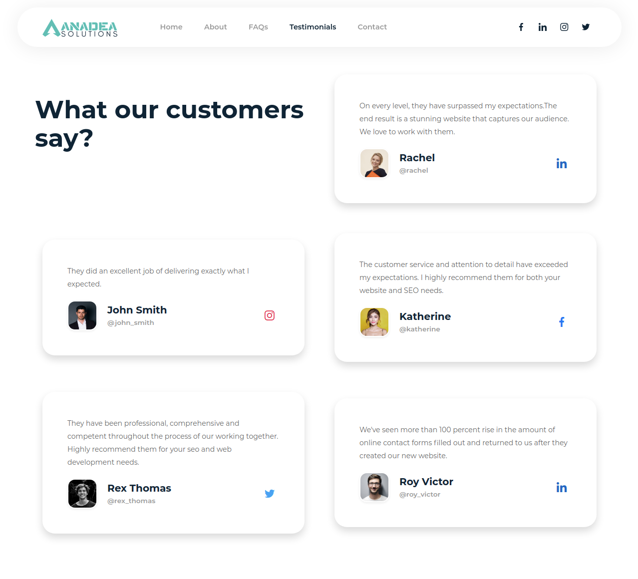 Testimonial Section